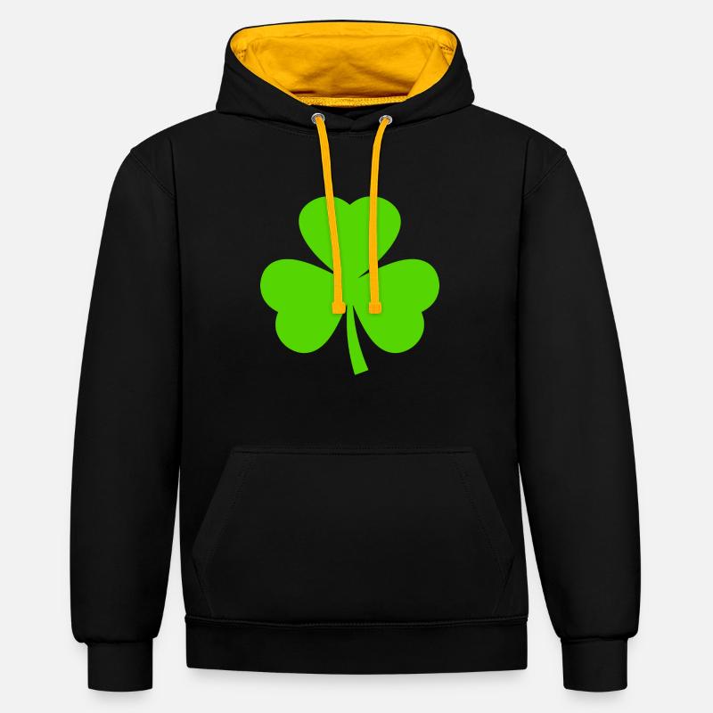 Trèfle de la Saint-Patrick - Sweat à capuche contrasté - noir/or