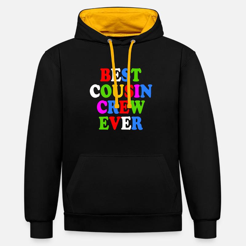 Best cousin crew ever - Sweat à capuche contrasté - noir/or