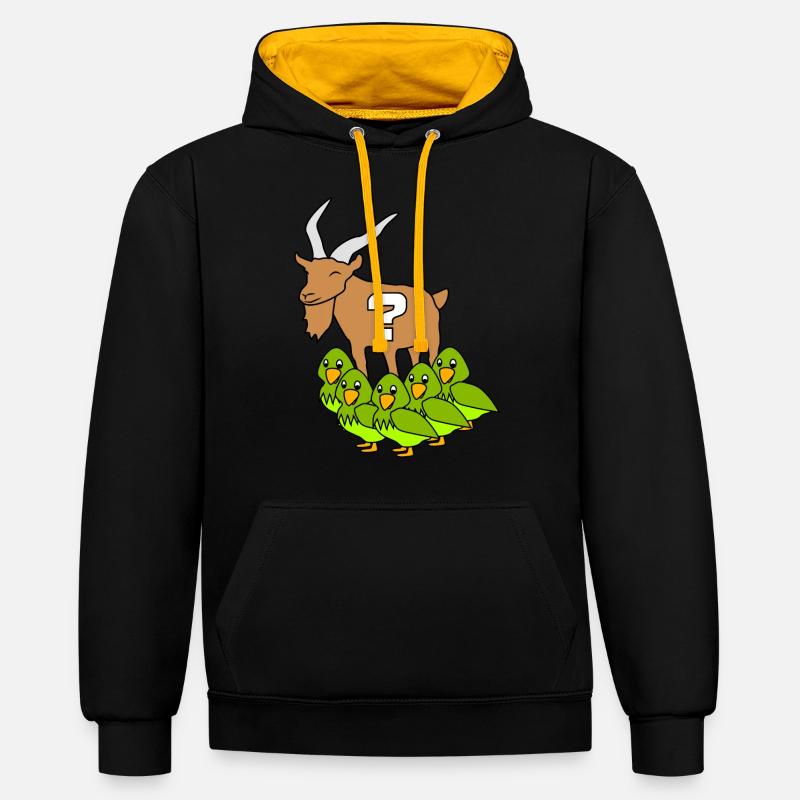 Envie d’oiseaux - Sweat à capuche contrasté - noir/or