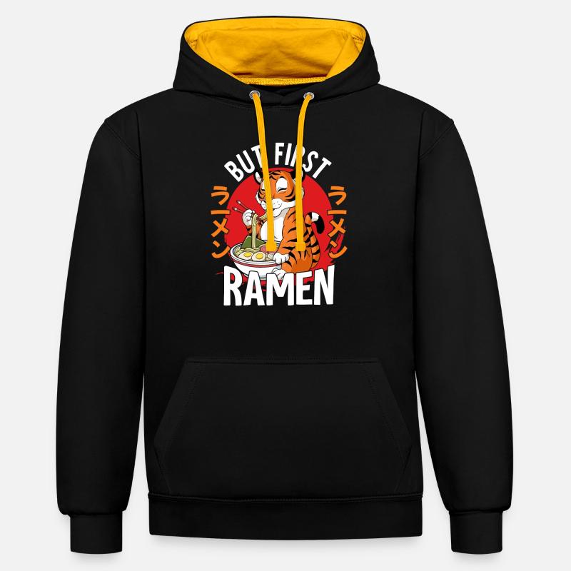 Mais d’abord Ramen - Sweat à capuche contrasté - noir/or