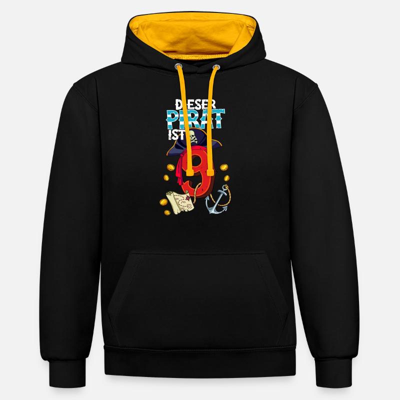 9e anniversaire Pirates - Sweat à capuche contrasté - noir/or
