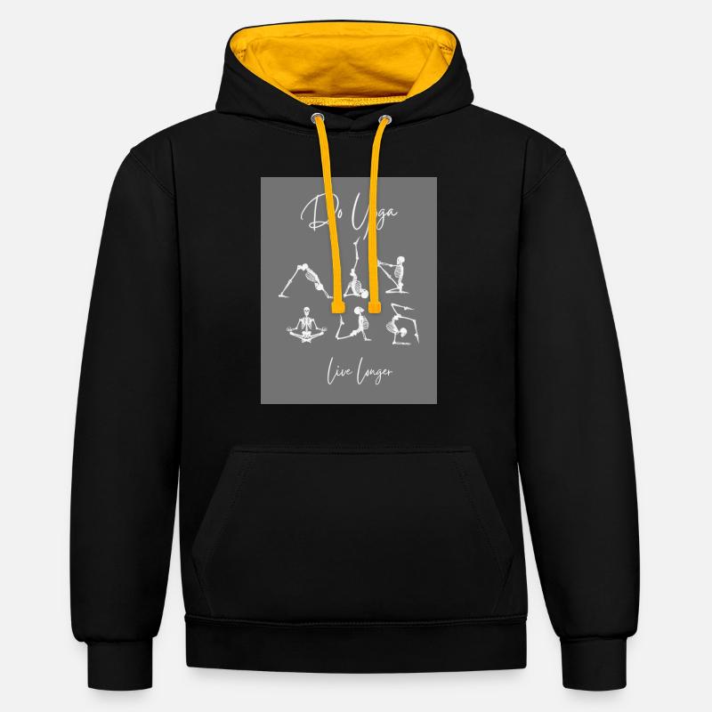 Yoga du squelette - Sweat à capuche contrasté - noir/or