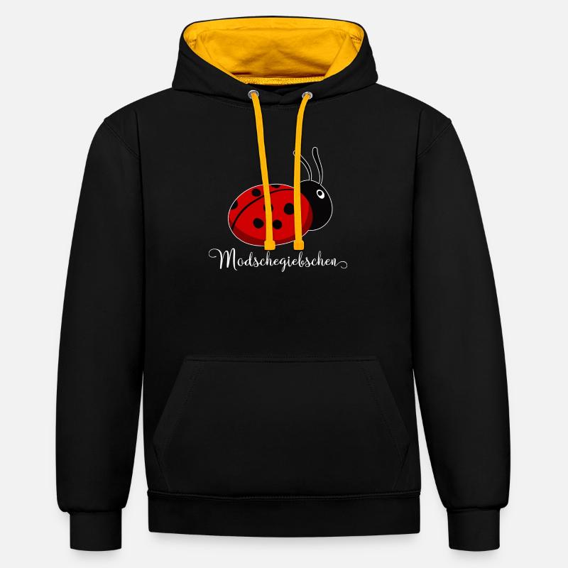 Modschegiebchen Marienkäfer Sächsisch Geschenkidee - Kontrast-Hoodie - Schwarz/Gold