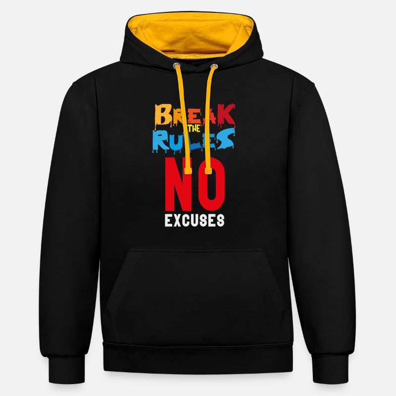 Enfreindre les règles - Sweat à capuche contrasté - noir/or