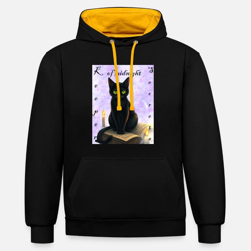 Gardien des secrets de minuit - Sweat à capuche contrasté - noir/or