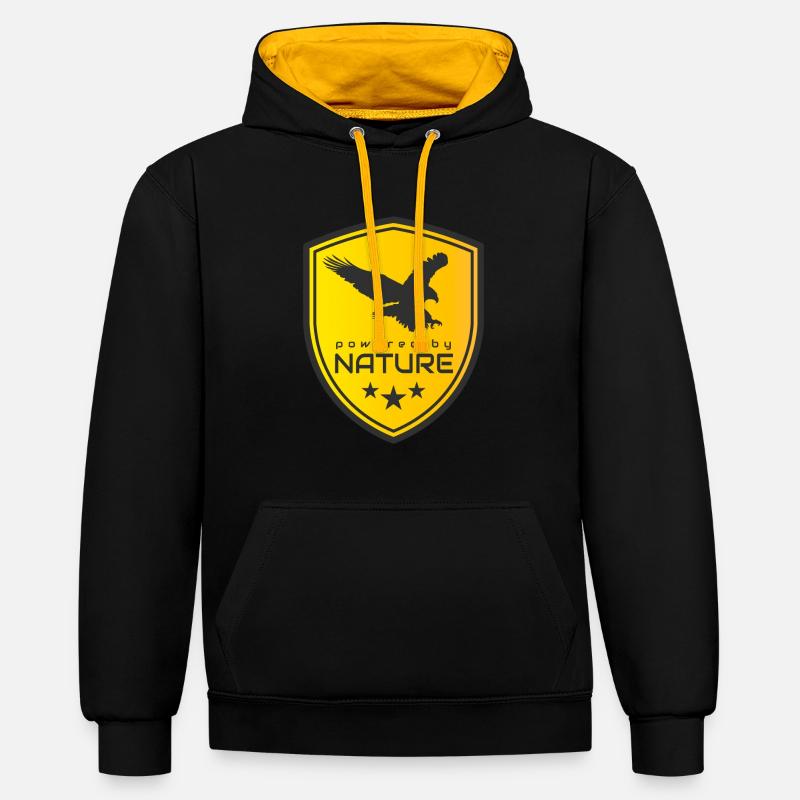 PROPULSÉ PAR LA NATURE - Sweat à capuche contrasté - noir/or