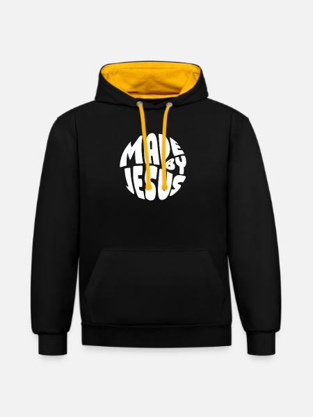 MADE BY JESUS - Contrast hoodie - black/gold