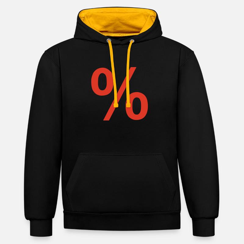 Pour cent - rabais - Sweat à capuche contrasté - noir/or