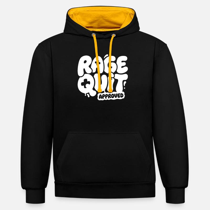Rage Quit Approved Game Design - Sweat à capuche contrasté - noir/or