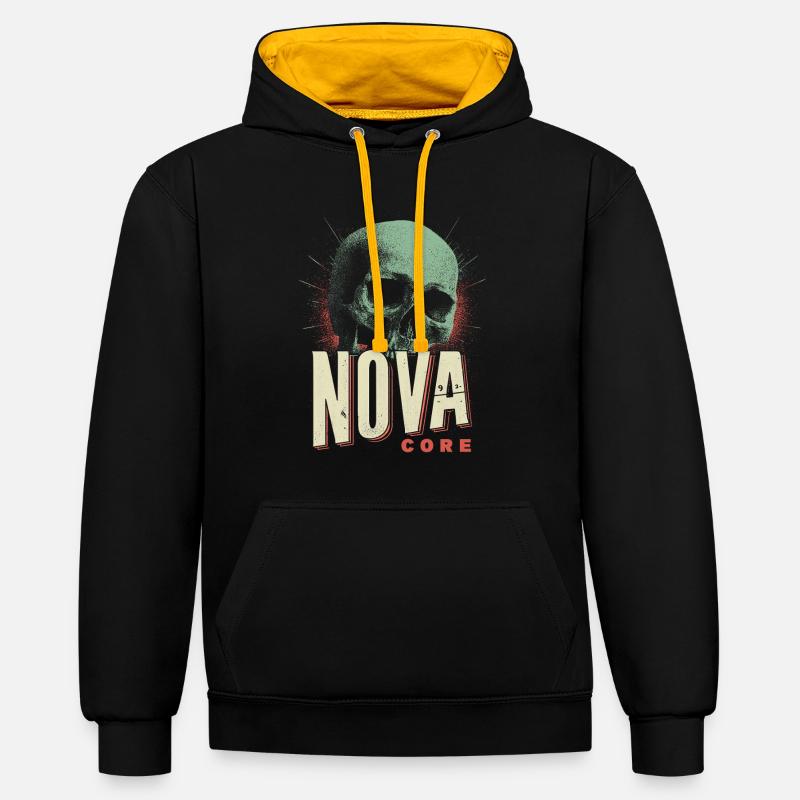 Crâne Nova Core - Sweat à capuche contrasté - noir/or