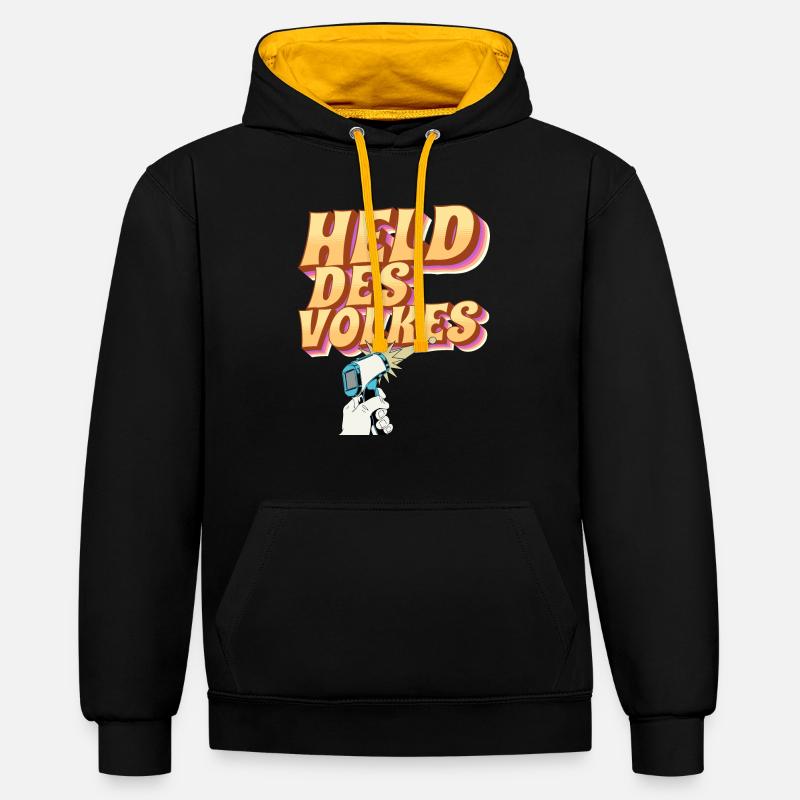 Héros du peuple - Sweat à capuche contrasté - noir/or