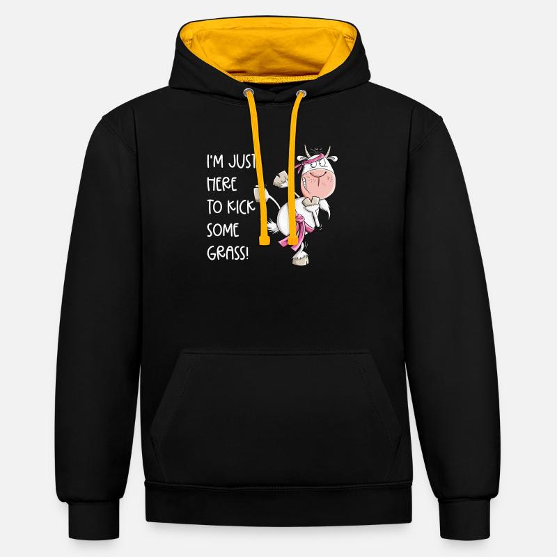 Karaté Goat Arts Martiaux Dicton - Sweat à capuche contrasté - noir/or