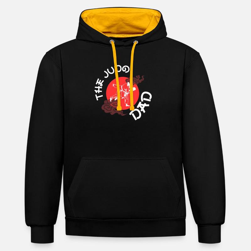 Le Papa du Judo - Sweat à capuche contrasté - noir/or