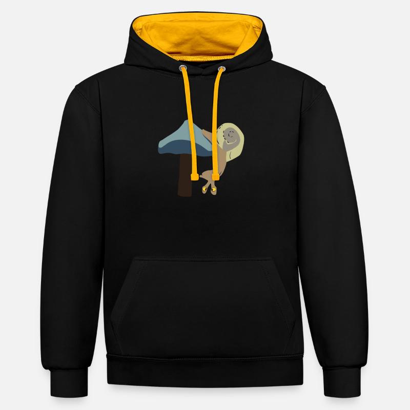 Escargot à l’envers - Sweat à capuche contrasté - noir/or