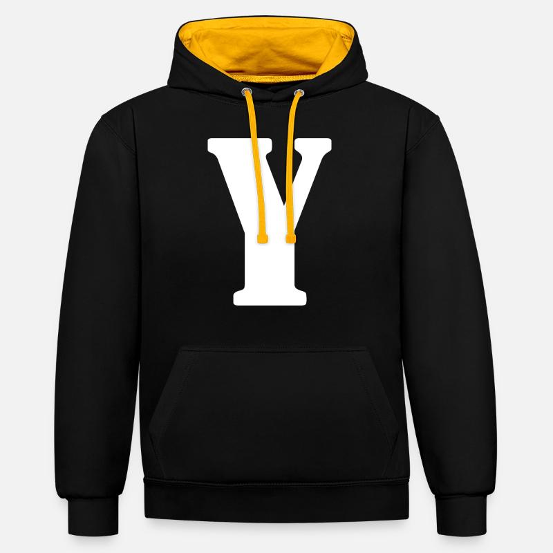 Y - Sweat à capuche contrasté - noir/or