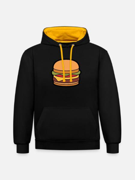 Cheeseburger Hamburger - Sweat à capuche contrasté - noir/or