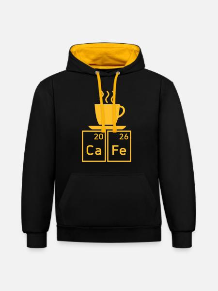Cafe (calcium, iron)(coffee cup) - Contrast hoodie - black/gold