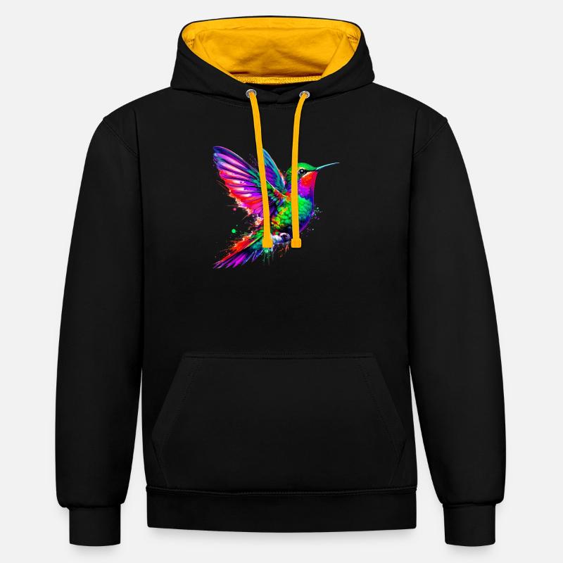 Colibri - Sweat à capuche contrasté - noir/or