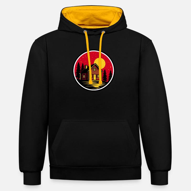 Nuit à la cabine 2 - Sweat à capuche contrasté - noir/or