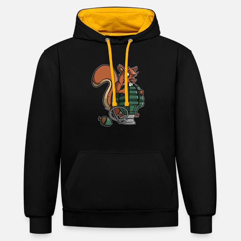 Grenade à écureuil - Sweat à capuche contrasté - noir/or