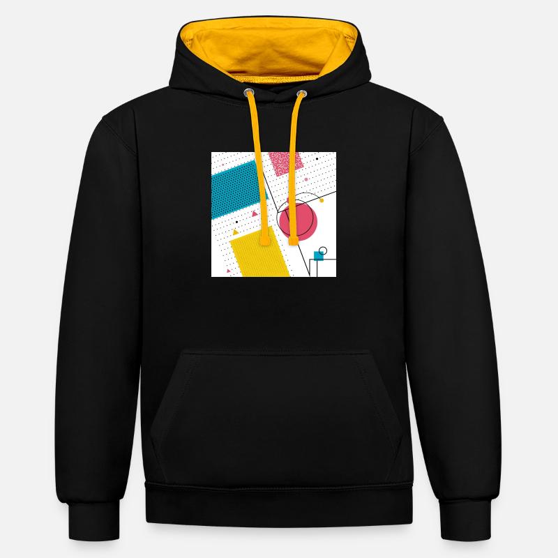Couleurs abstraites - Sweat à capuche contrasté - noir/or