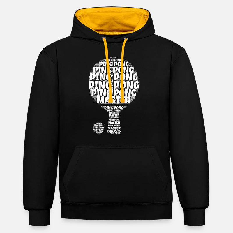 Tischtennisschläger Ping Pong Master Ball - Sweat à capuche contrasté - noir/or