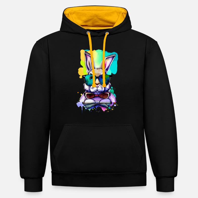 Dr. Lapin de Pâques - Sweat à capuche contrasté - noir/or