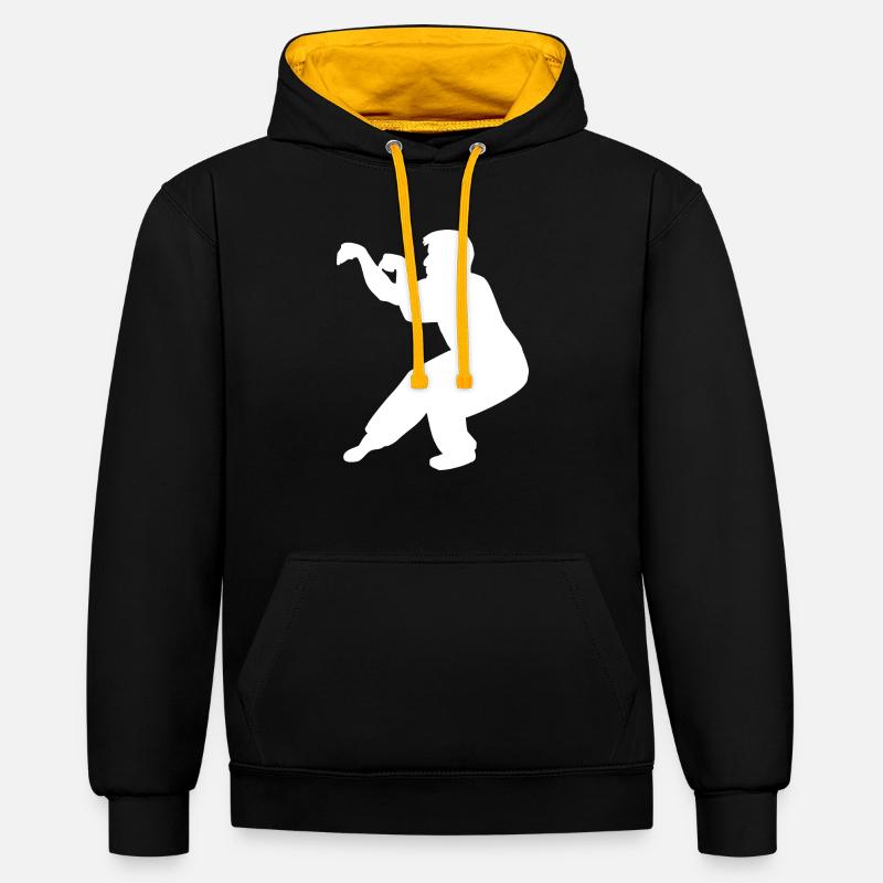 Kung Fu Mantis - Sweat à capuche contrasté - noir/or