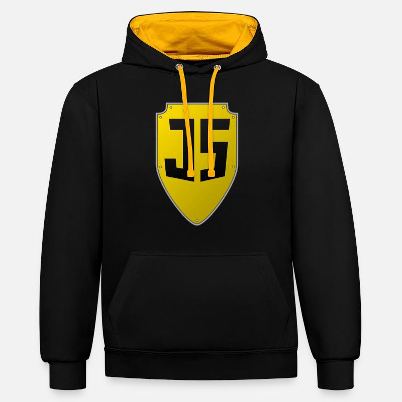 Bouclier JavaScript - Sweat à capuche contrasté - noir/or