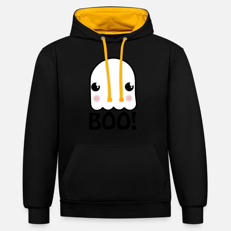 Fantôme mignon. - Sweat à capuche contrasté - noir/or