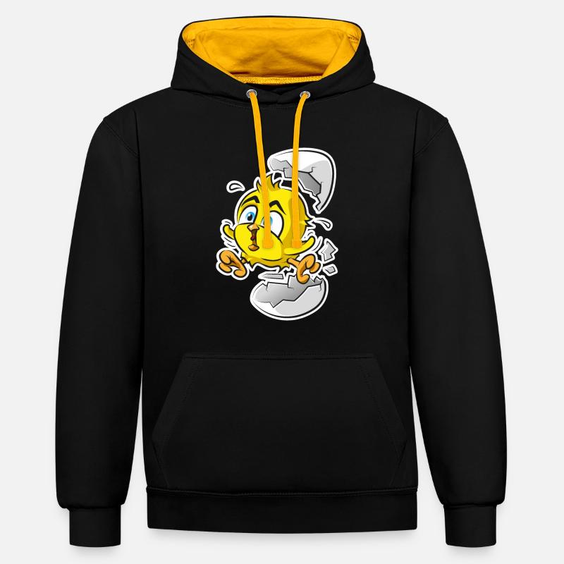 Chicks from the egg - Contrast hoodie - black/gold