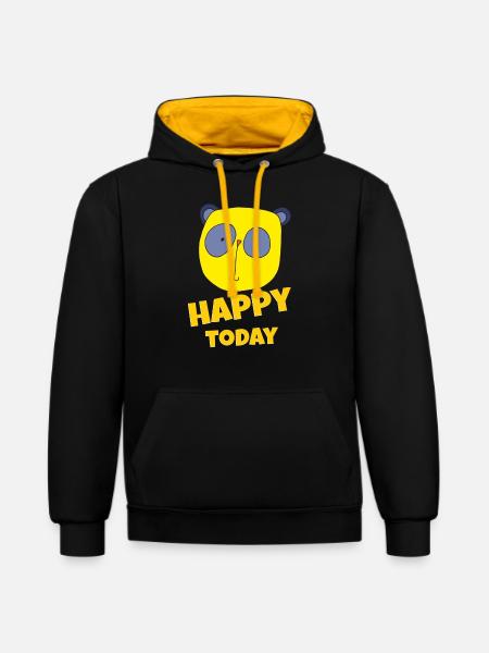 Koala Happy Today - Contrast hoodie - black/gold