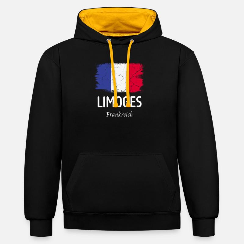 Limoges - Sweat à capuche contrasté - noir/or