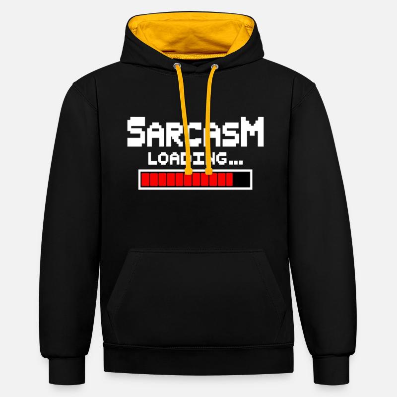 Sarcasm Loading Humor - Contrast hoodie - black/gold