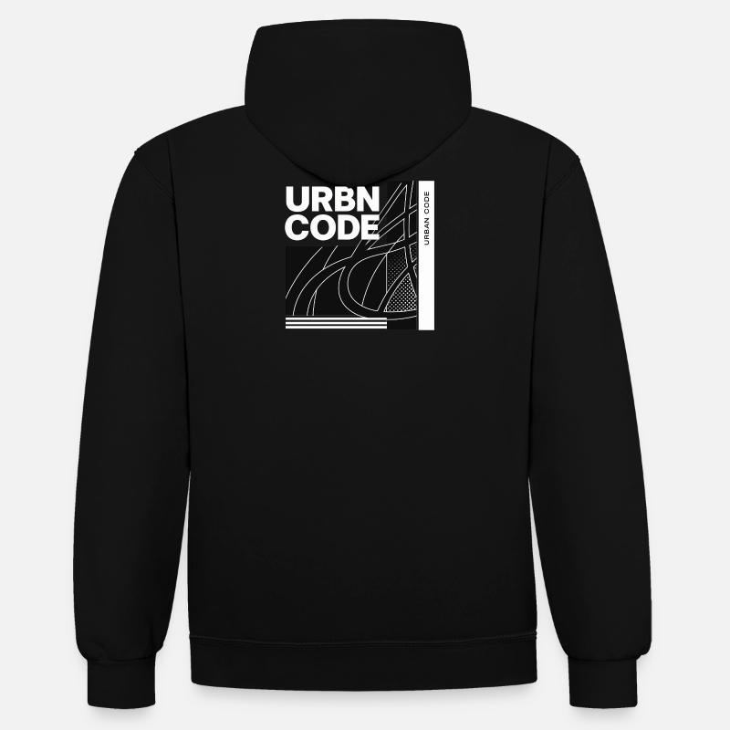 Conception de lignes de code urbain - Sweat à capuche contrasté - noir/or