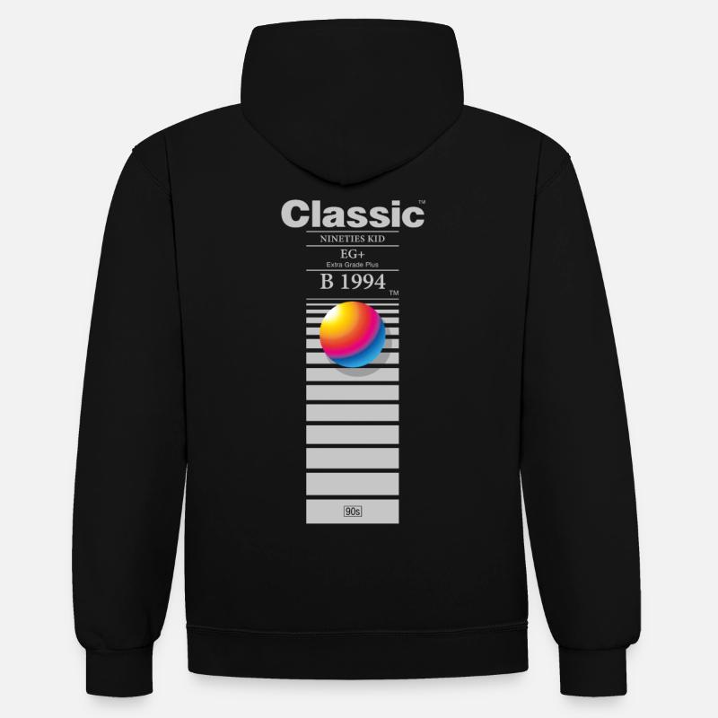 Camicia Classica Anni '90 Nata 1994 - Felpa con cappuccio in contrasto cromatico - nero/oro