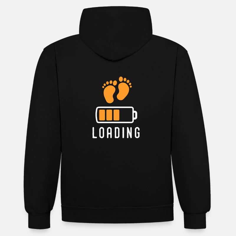 FUTUR PAPA MAMAN naissance - Sweat à capuche contrasté - noir/or