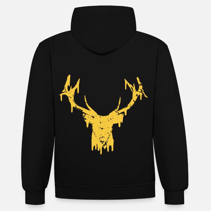 #superior: Deer - Kontrast-Hoodie - Schwarz/Gold