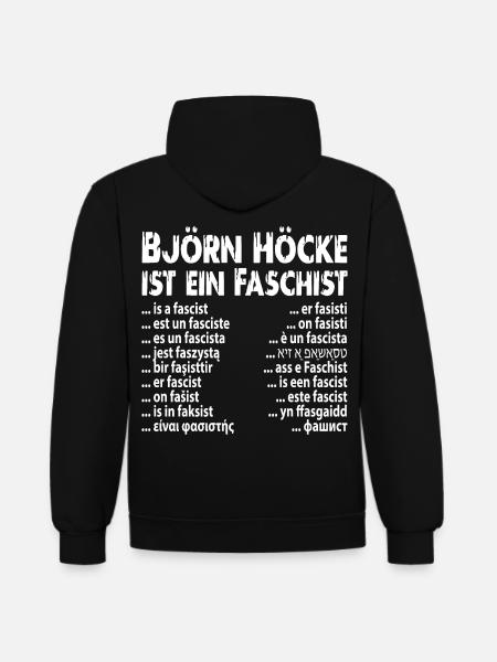 Faschist Björn Höcke - Kontrast-Hoodie - Schwarz/Gold