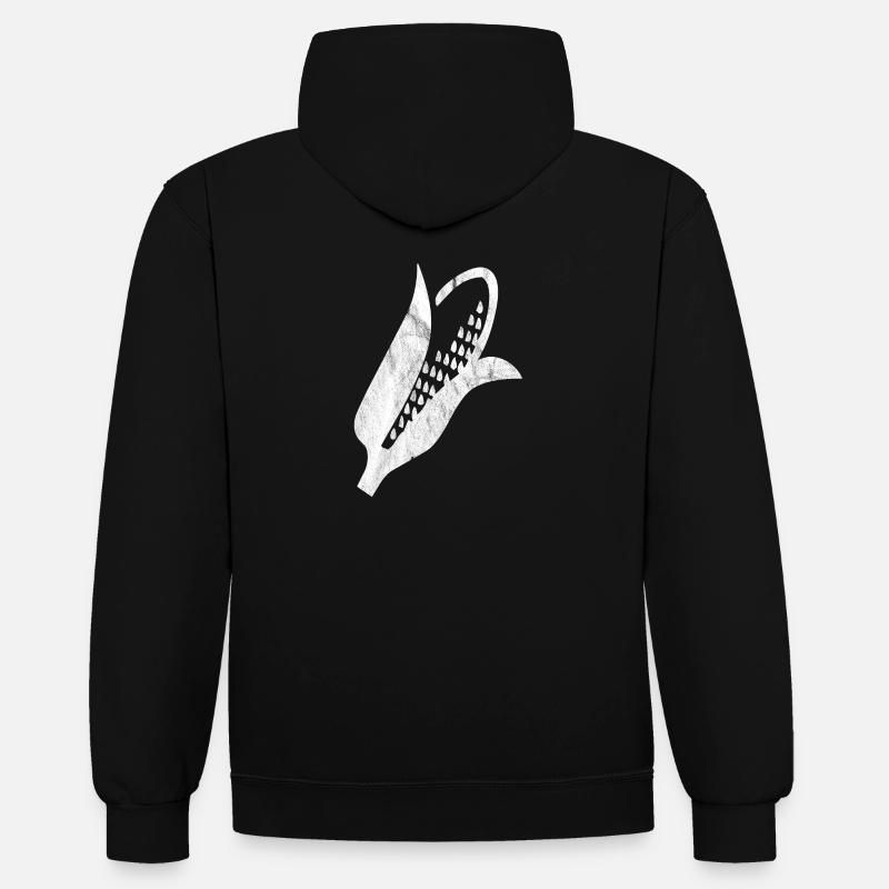 Maïs en épi - Sweat à capuche contrasté - noir/or
