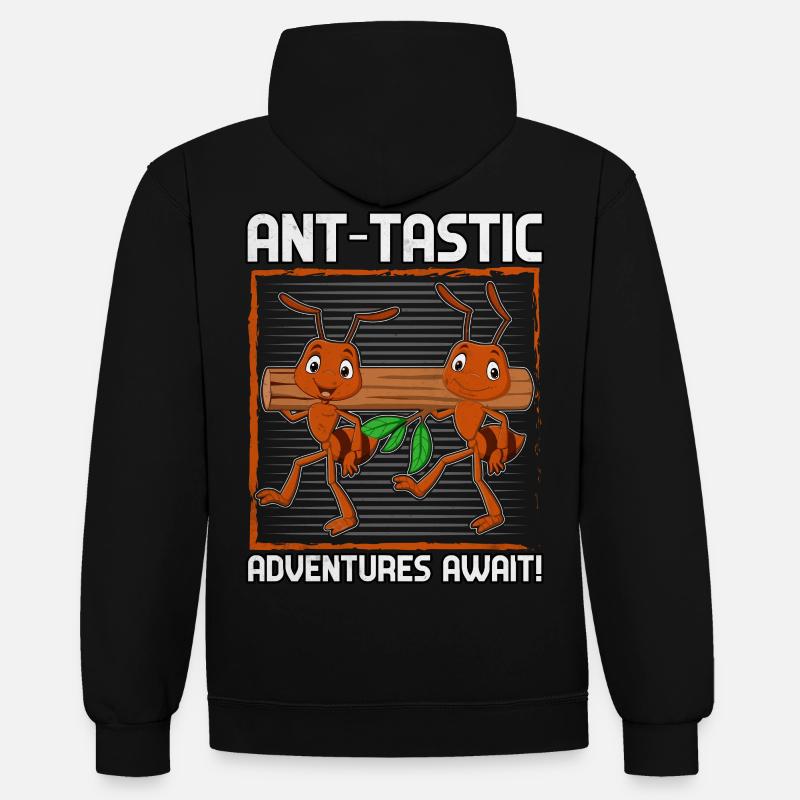 Des aventures fantastiques vous attendent - Sweat à capuche contrasté - noir/or