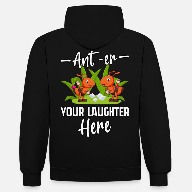Ant-er your Laughter here - Kontrast-Hoodie - Schwarz/Gold