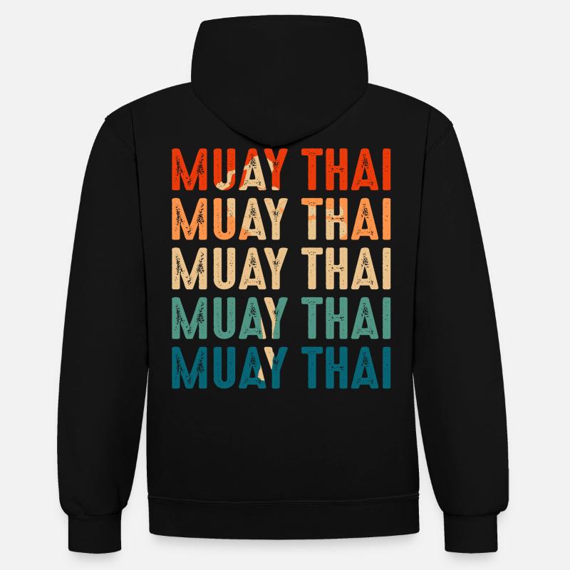 Muay Thaï - Sweat à capuche contrasté - noir/or