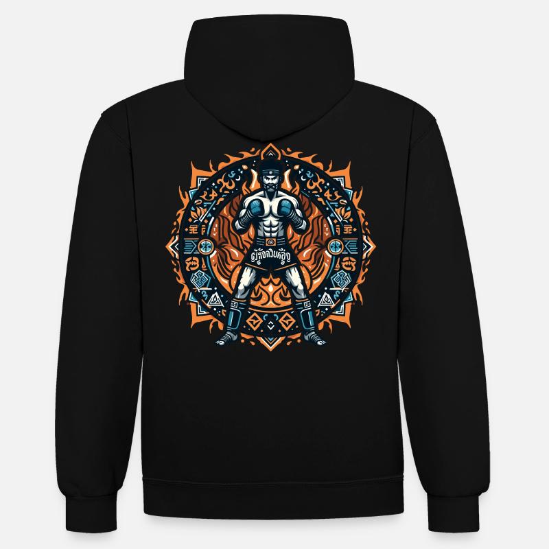 Muay Thaï - Sweat à capuche contrasté - noir/or