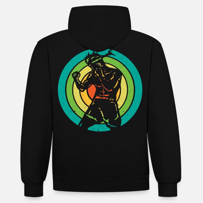Muay Thaï - Sweat à capuche contrasté - noir/or