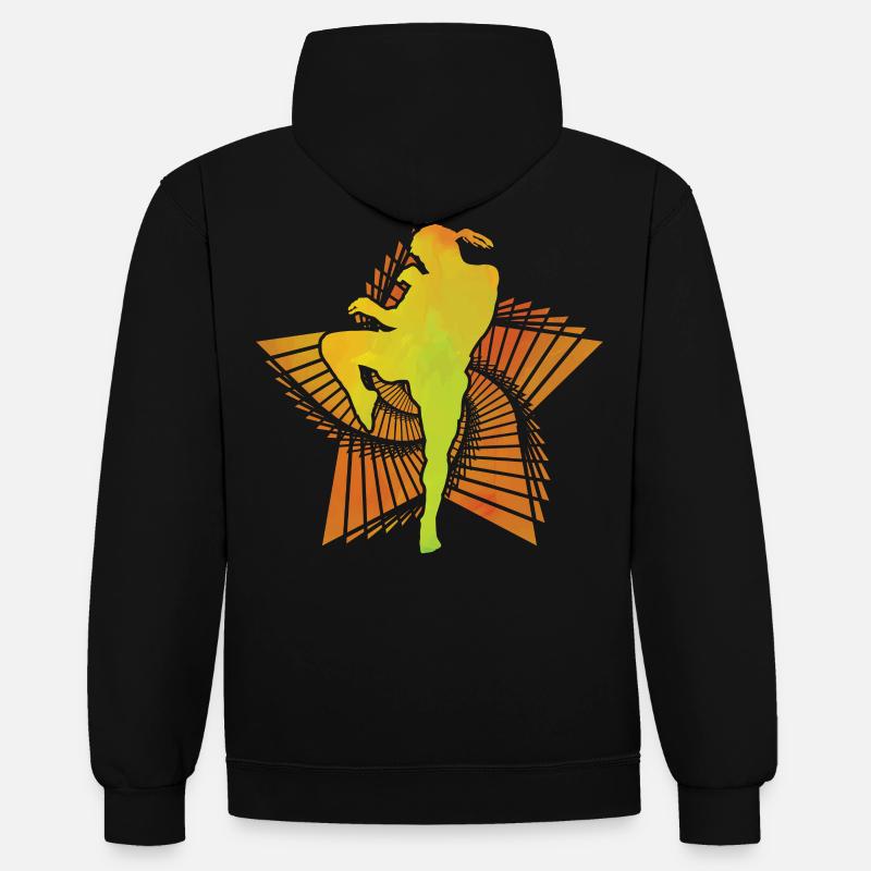 Muay Thaï - Sweat à capuche contrasté - noir/or
