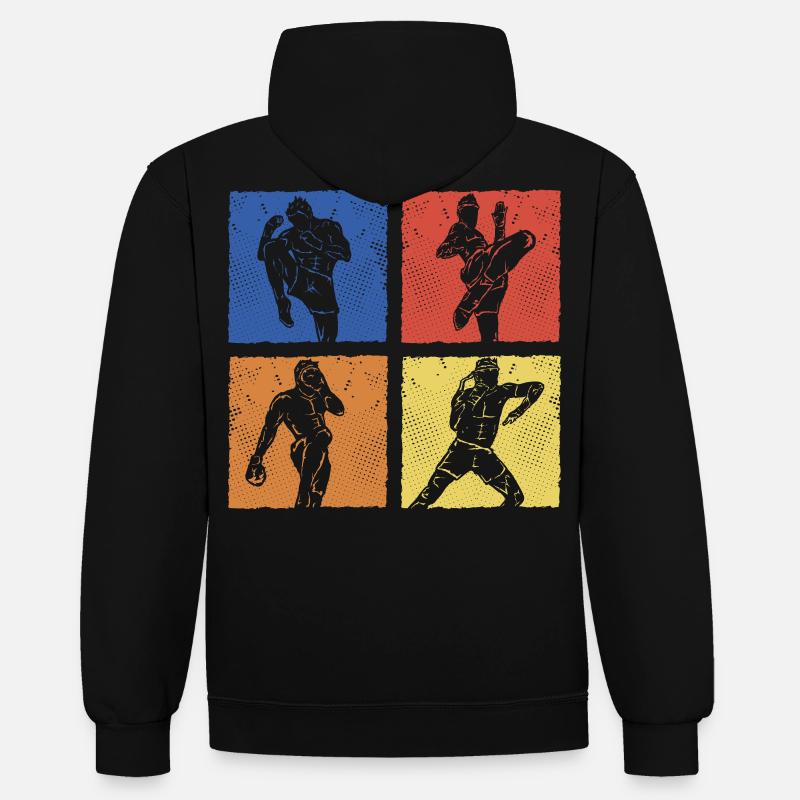 Muay Thaï - Sweat à capuche contrasté - noir/or