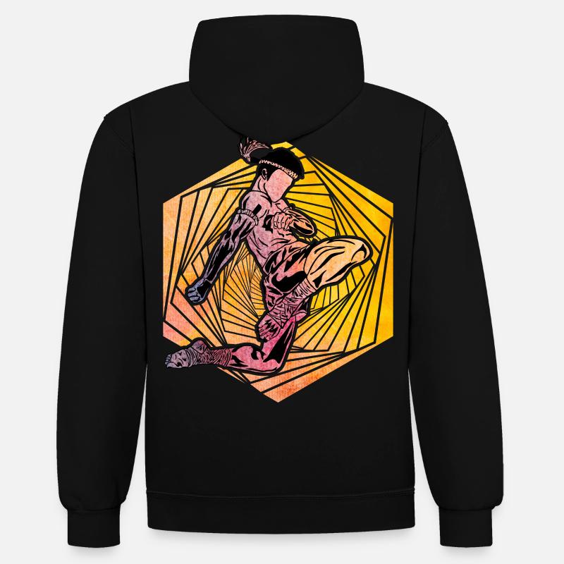 Muay Thaï - Sweat à capuche contrasté - noir/or