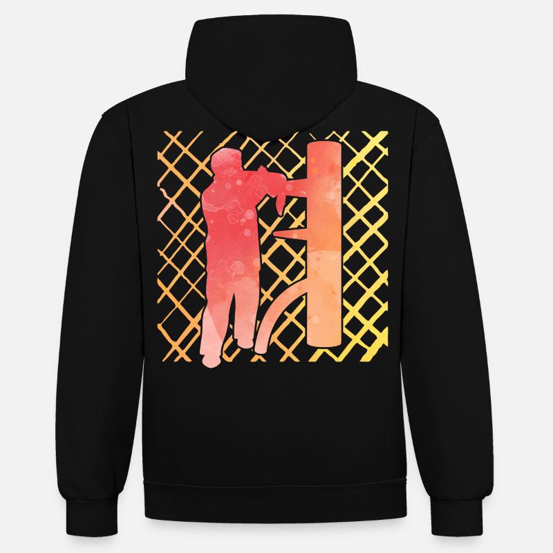 Wing Chun - Sweat à capuche contrasté - noir/or