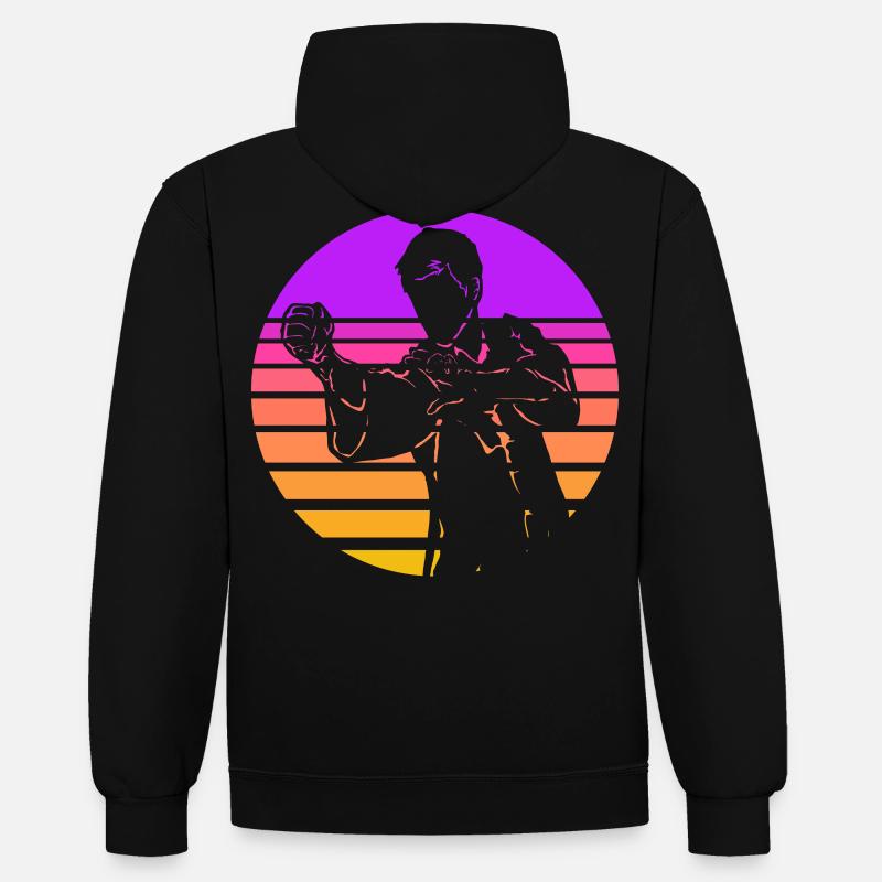 Wing Chun - Sweat à capuche contrasté - noir/or